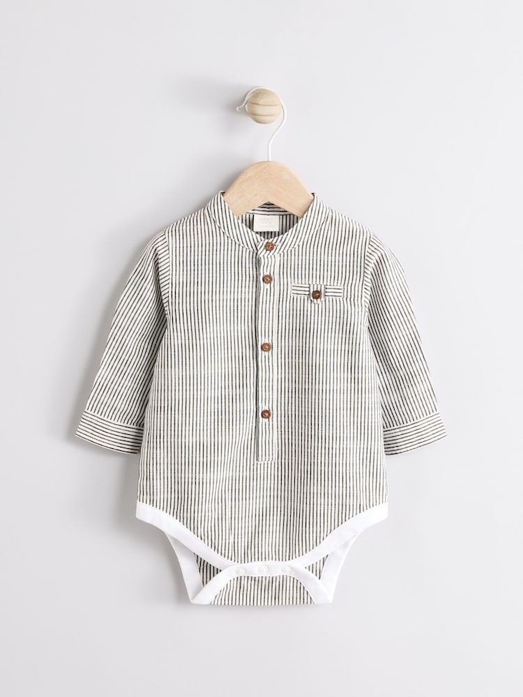 Mono Stripe 100% Cotton Baby Shirt Bodysuit - Image 6 of 12