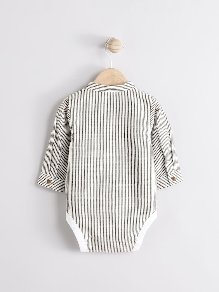 Mono Stripe 100% Cotton Baby Shirt Bodysuit - Image 7 of 12