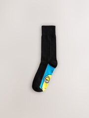 Black Novelty Minions Pattern Socks 4 Pack - Image 3 of 7