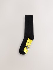 Black Novelty Minions Pattern Socks 4 Pack - Image 4 of 7