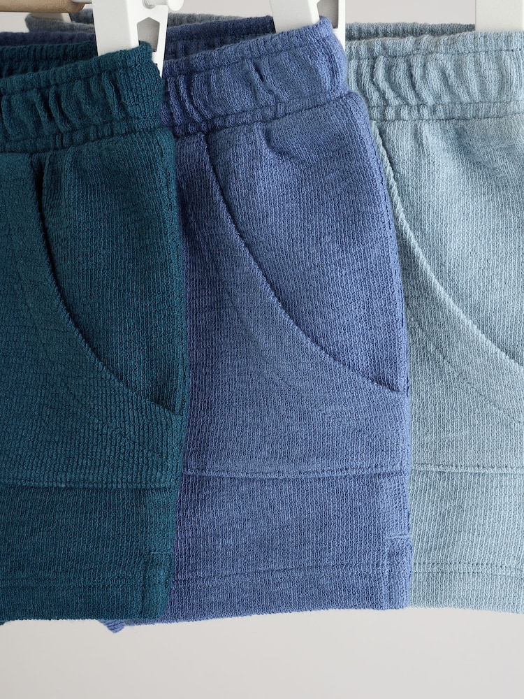 Bleu - Jersey 100% coton Bébé Shorts 3 Lot - Image 7 of 9