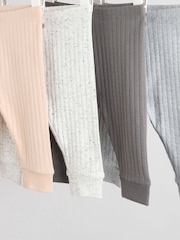Mono/Neutral Baby Leggings 4 Pack - Image 8 of 10