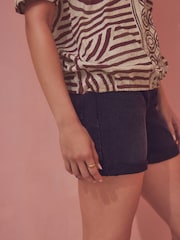 Brown Bubble Hem Boxy T-Shirt - Image 3 of 6