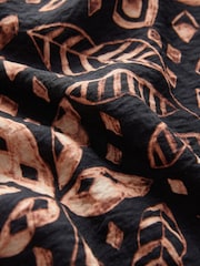 Black Palm Print Textured Boxy T-Shirt - Image 6 of 7