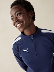 Puma Blue Womens Teamliga Quarter-Zip Football Top - Image 3 of 3