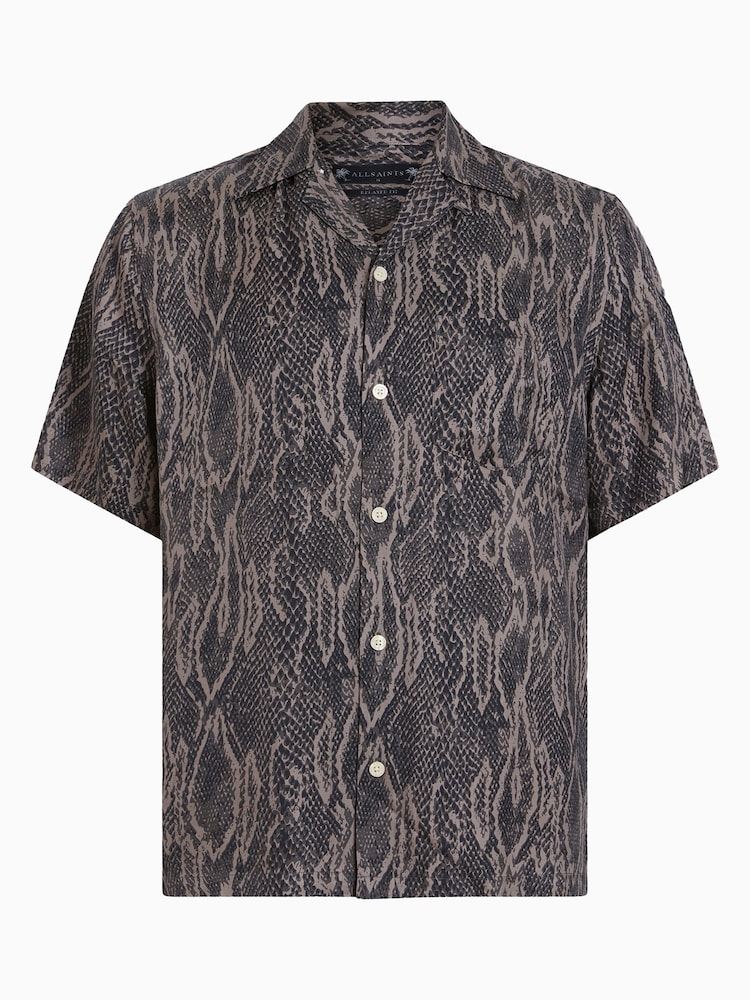 AllSaints Black Boomslang Shirt - Image 7 of 7