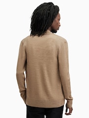 AllSaints Brown Mode Merino Open Cardigan - Image 4 of 5