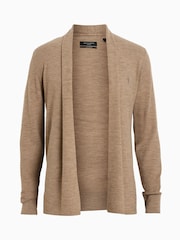 AllSaints Brown Mode Merino Open Cardigan - Image 5 of 5