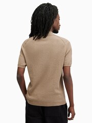 AllSaints Brown Aubrey Polo Shirt - Image 4 of 5
