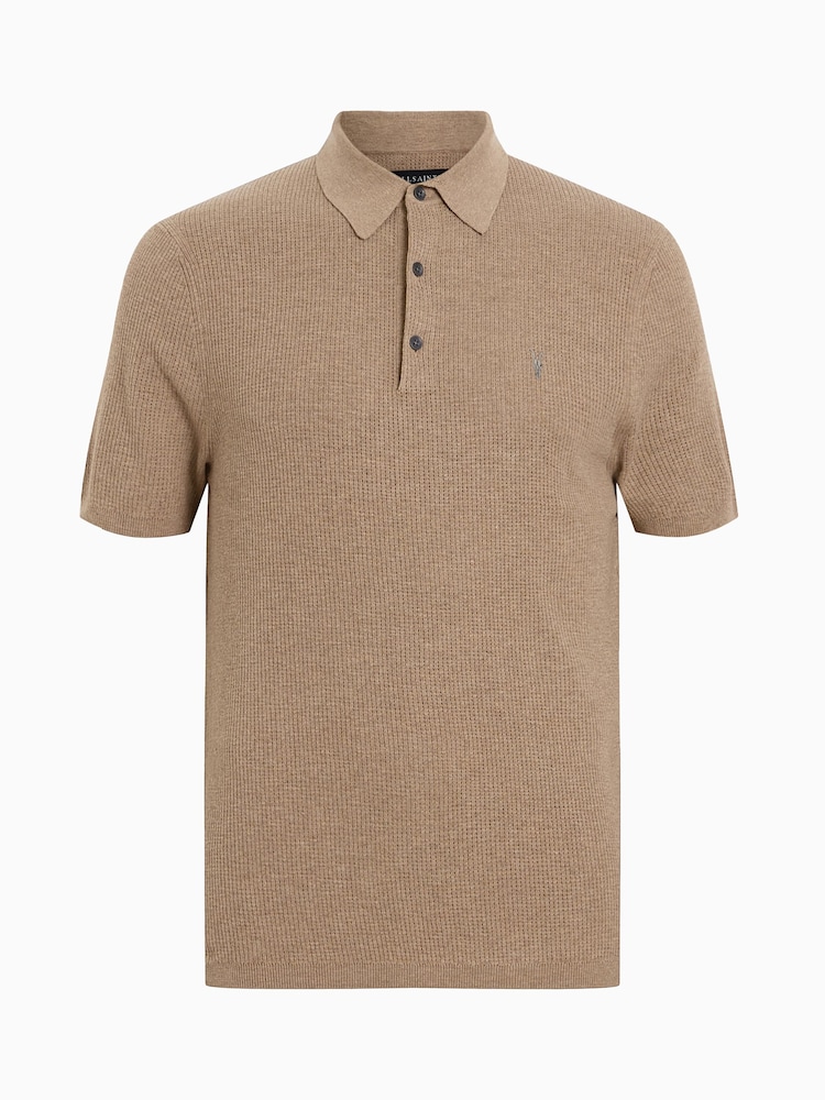 AllSaints Brown Aubrey Polo Shirt - Image 5 of 5
