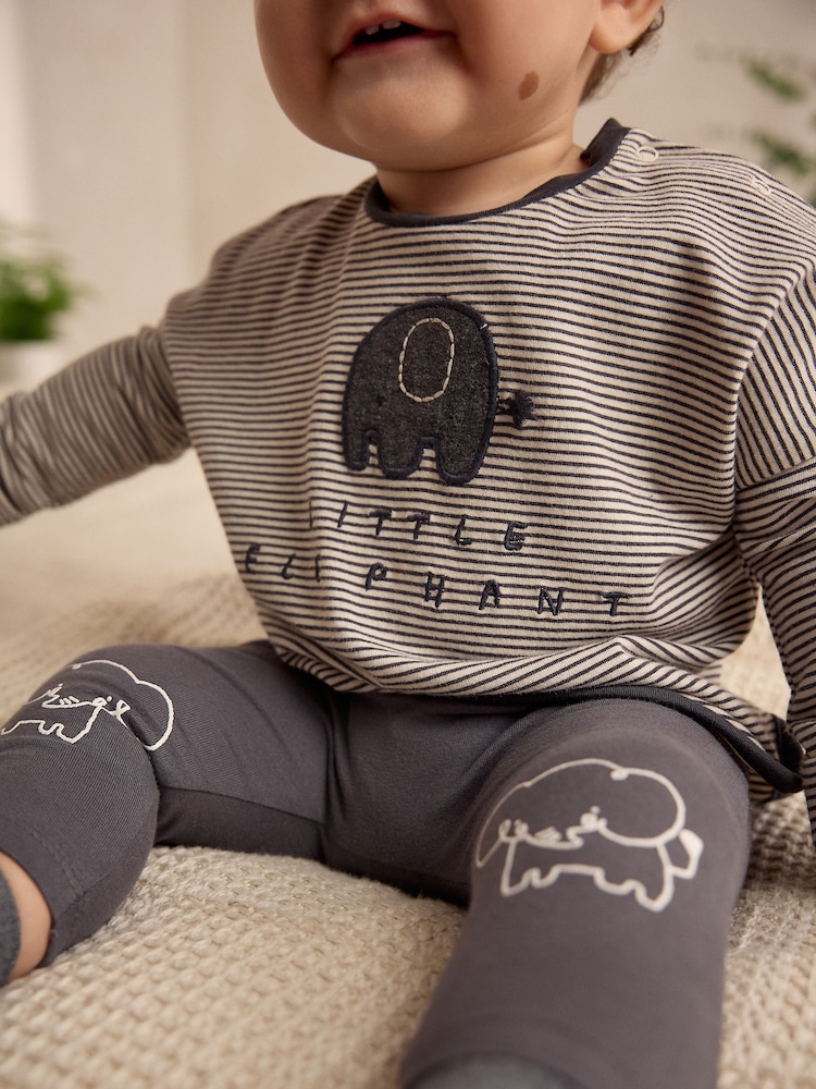 Buy Mono Elephant Baby Top And Leggings Set from Next Norway