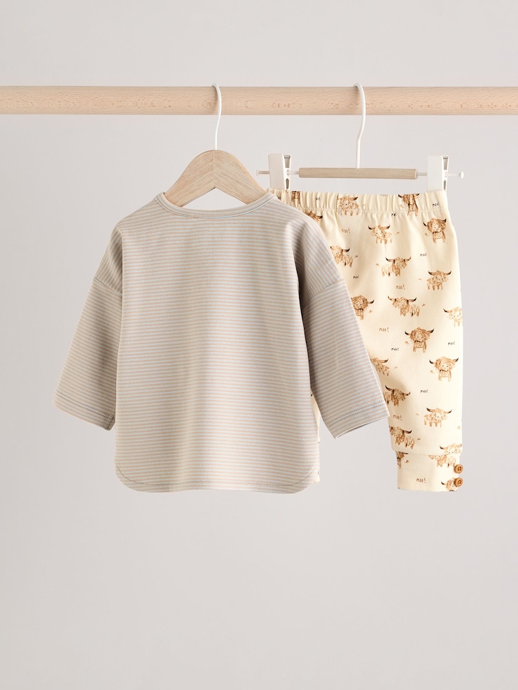 Blue/Neutral Hamish Baby Top And Leggings Set - Image 2 of 11
