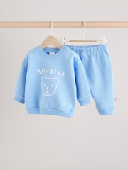 Oso azul - Conjunto de sudadera y pantalones de chándal para bebé - Imagen 1 de 11