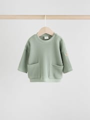 Verde salvia - Conjunto de top y leggings de algodón 100 % para bebé - Imagen 6 de 9