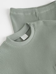 Verde salvia - Conjunto de top y leggings de algodón 100 % para bebé - Imagen 9 de 9