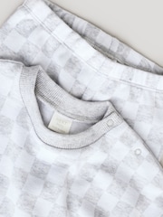Grey Checkerboard Baby 100% Cotton Top And Leggings Set - Image 11 of 14