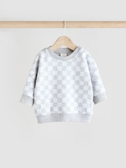 Grey Checkerboard Baby 100% Cotton Top And Leggings Set - Image 6 of 14