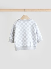 Grey Checkerboard Baby 100% Cotton Top And Leggings Set - Image 7 of 14