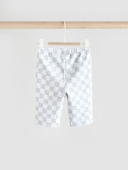 Grey Checkerboard Baby 100% Cotton Top And Leggings Set - Image 9 of 14