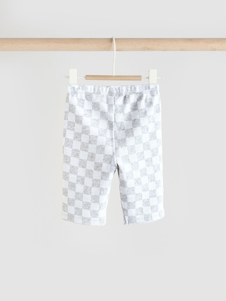 Grey Checkerboard Baby 100% Cotton Top And Leggings Set - Image 9 of 14