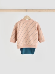 Neutral Stripe Jersey Cardigan and Joggers Baby 3 Piece Set - Image 7 of 16