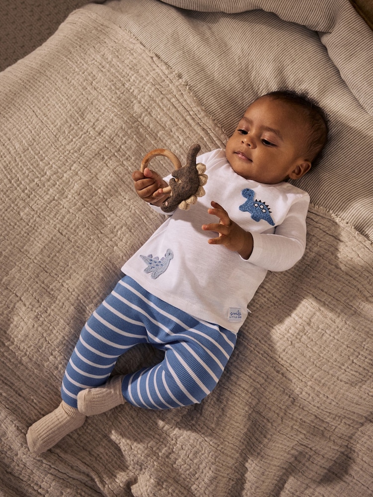 Blue Dino Baby Top And Leggings Set - Image 1 of 1