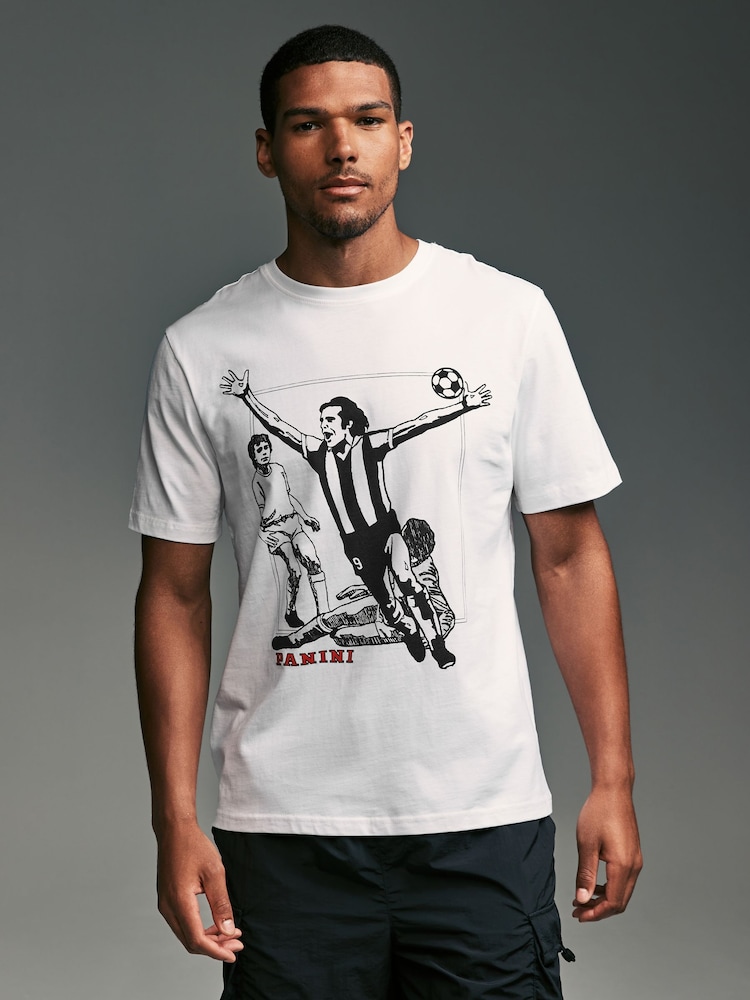 White Panini Football 100% Cotton T-Shirt - Image 1 of 7