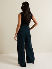 Phase Eight Green Arabella Pleat Wide Leg Trousers - Image 2 of 7