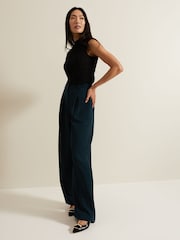 Phase Eight Green Arabella Pleat Wide Leg Trousers - Image 3 of 7