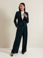 Phase Eight Green Arabella Pleat Wide Leg Trousers - Image 4 of 7