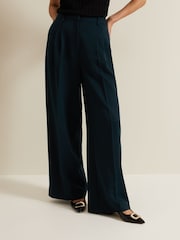Phase Eight Green Arabella Pleat Wide Leg Trousers - Image 5 of 7