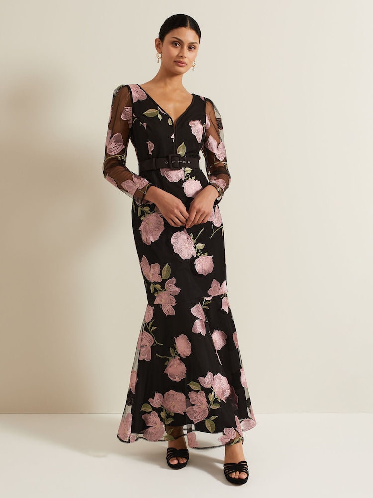 Vestido largo con estampado floral bordado Genny de Phase Eight - Imagen 2 de 8 Vestido largo con estampado floral bordado Genny de Phase Eight - Imagen 2 de 8