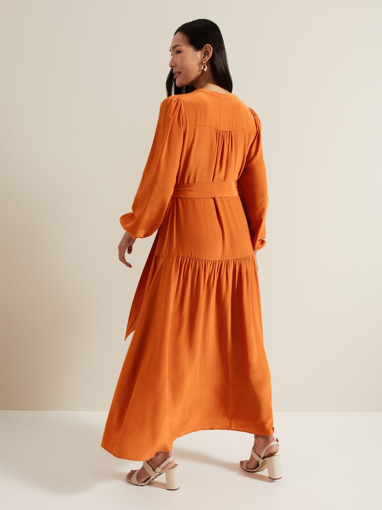 Phase Eight Brown Tori Button Through Maxi Dress - Image 2 of 7