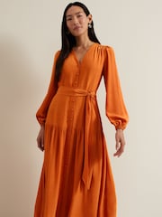Phase Eight Brown Tori Button Through Maxi Dress - Image 3 of 7