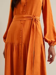Phase Eight Brown Tori Button Through Maxi Dress - Image 5 of 7