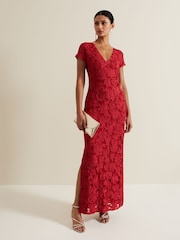 Phase Eight Red Janice Tapework Maxi Dress - Image 1 of 7