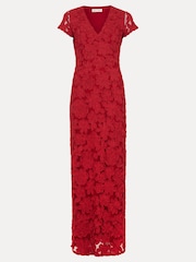 Phase Eight Red Janice Tapework Maxi Dress - Image 7 of 7