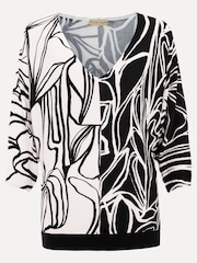Phase Eight Black Ava Floral Print Colourblock Jumper - Image 6 of 6