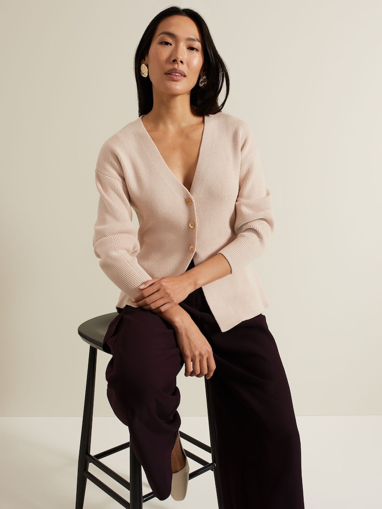 Phase Eight Natural Shae Peplum Cardigan - Image 1 of 6