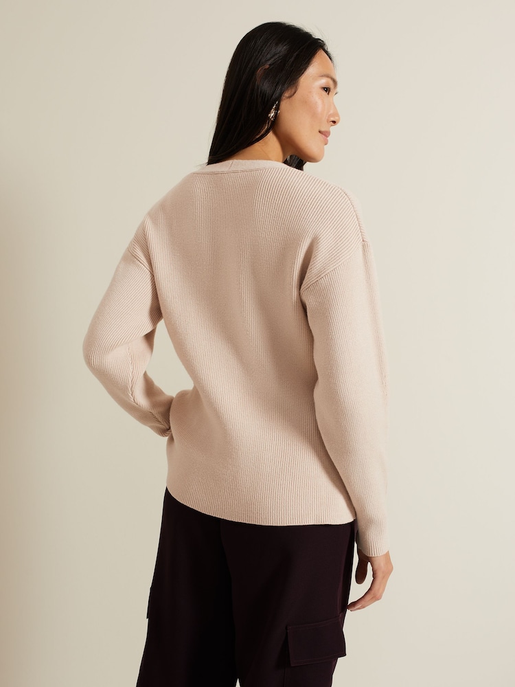 Phase Eight Natural Shae Peplum Cardigan - Image 2 of 6