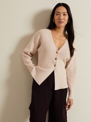 Phase Eight Natural Shae Peplum Cardigan - Image 3 of 6