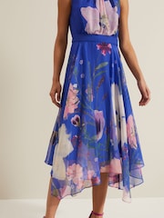 Phase Eight Blue Lucinda Print Dress - Image 3 of 7