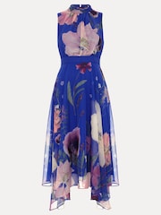 Phase Eight Blue Lucinda Print Dress - Image 7 of 7