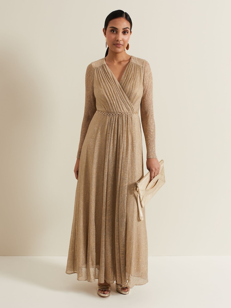 Phase Eight Metallic Petite Masie Metallic Jersey Maxi Dress - Image 1 of 7