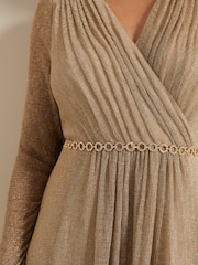 Phase Eight Metallic Petite Masie Metallic Jersey Maxi Dress - Image 5 of 7