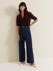 Phase Eight Red Cleo Checkered Burnout Top - Image 5 of 7