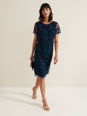 Phase Eight Black Shelby Embroidered Dress - Image 3 of 6