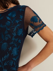 Phase Eight Black Shelby Embroidered Dress - Image 5 of 6