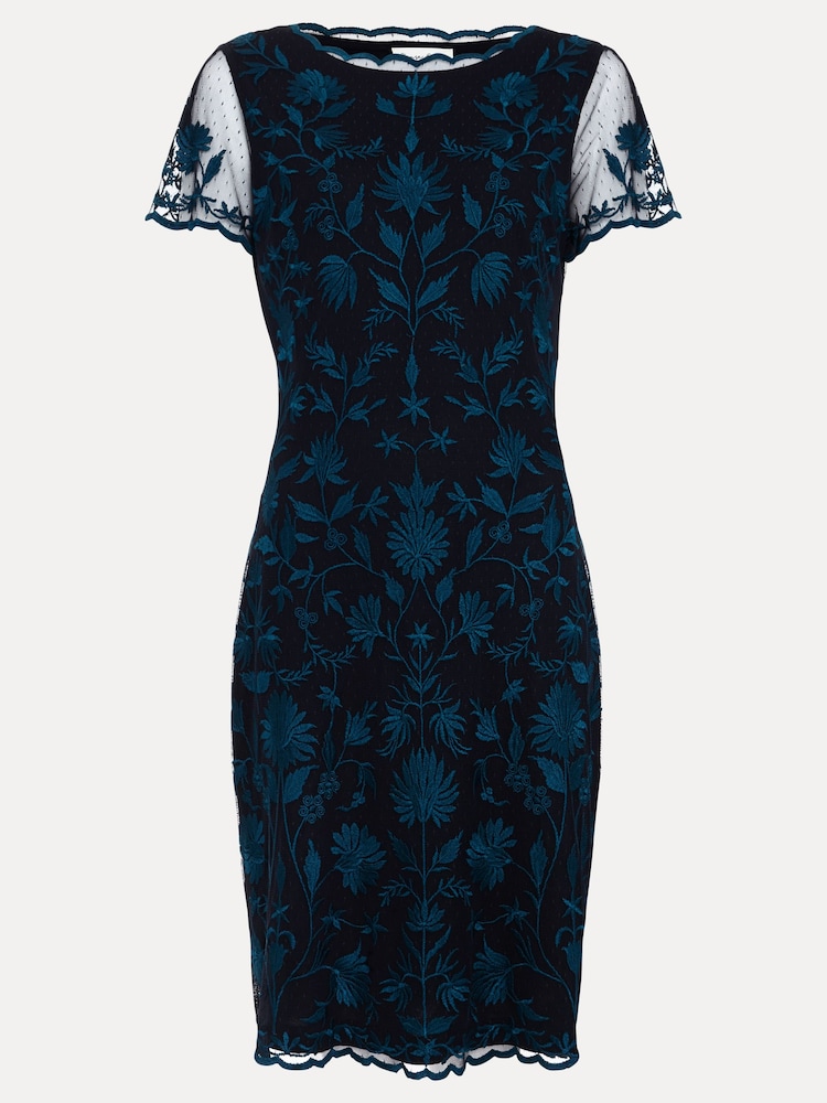 Phase Eight Black Shelby Embroidered Dress - Image 6 of 6