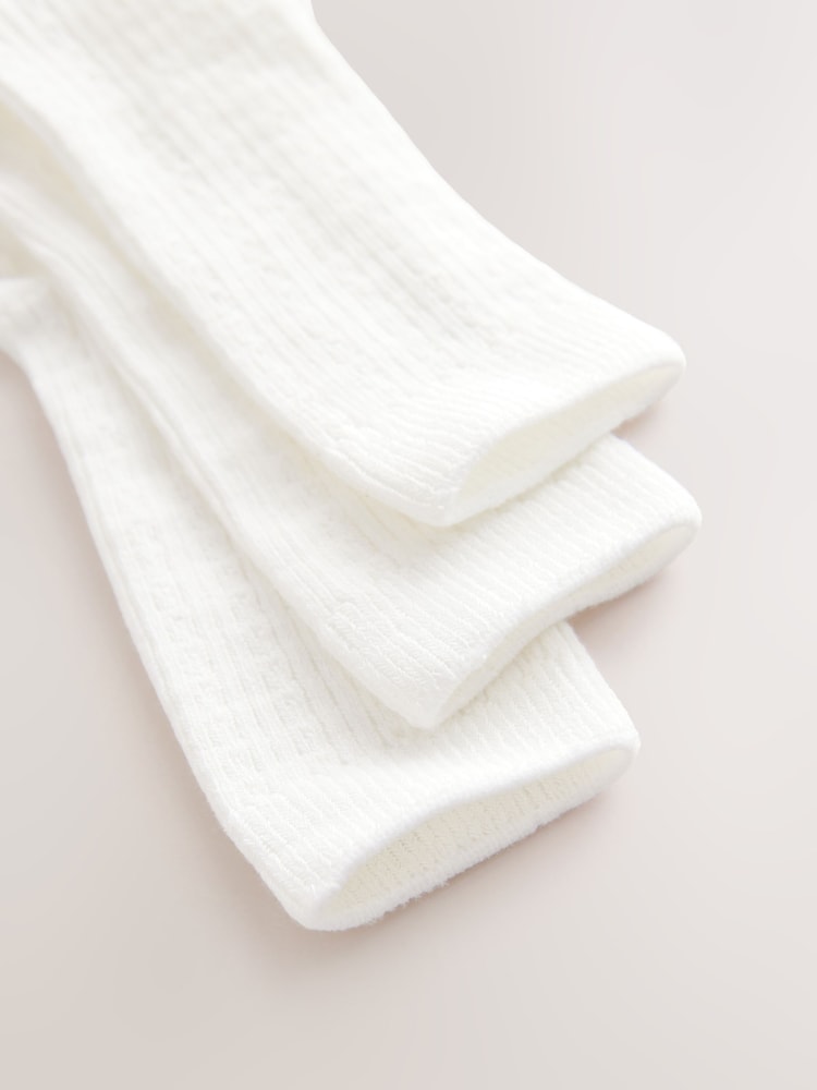 Weiß - Kniehohe Socken mit Schleife im 3er-Pack für Babys (0 Monate – 2 Jahre) - Bild 3 von 3 Weiß - Kniehohe Socken mit Schleife im 3er-Pack für Babys (0 Monate – 2 Jahre) - Bild 3 von 3